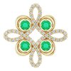 14K Yellow Emerald and .17 CTW Diamond Clover Pendant Ref 14131428